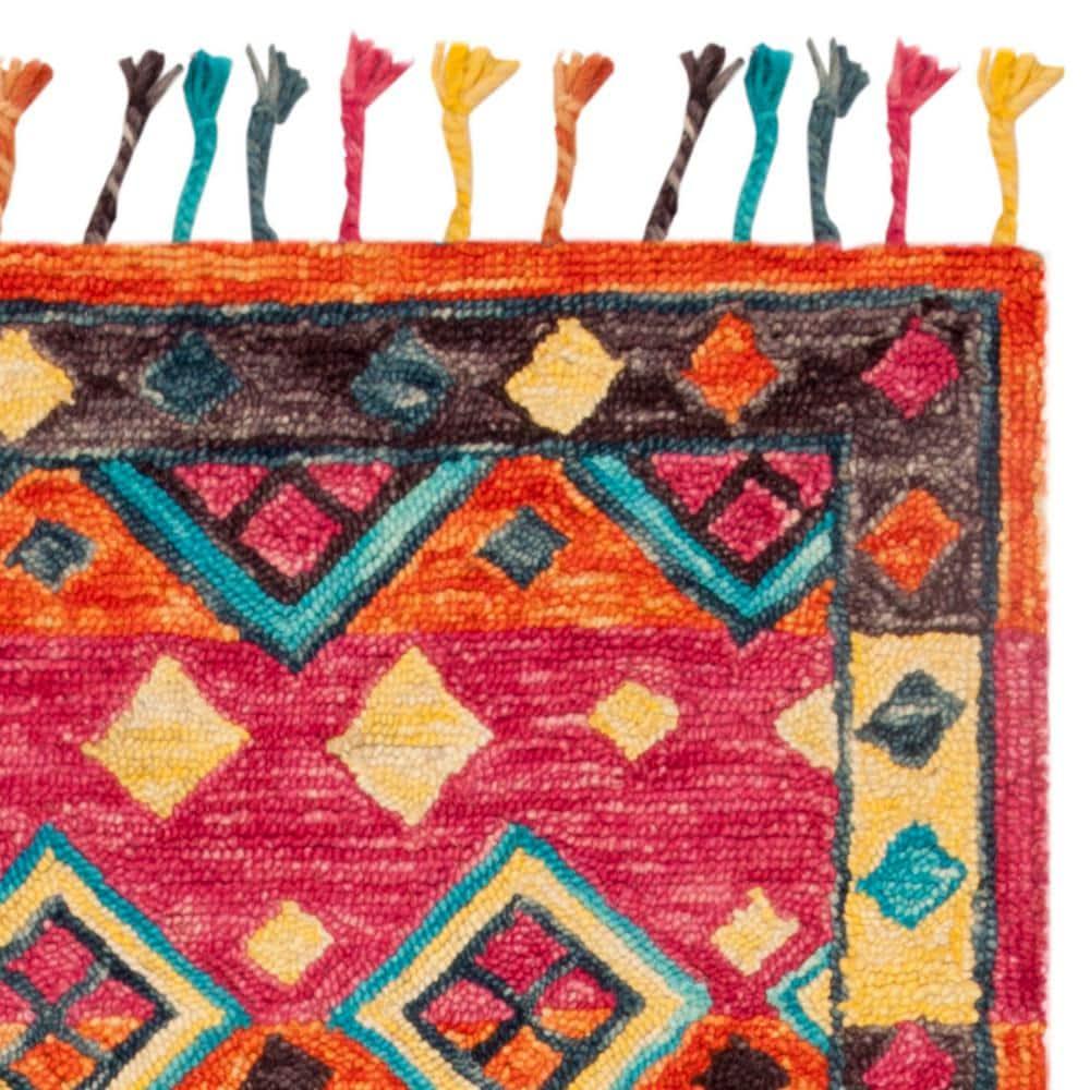 Aspen APN138 Hand Tufted Runner Rug - Orange/Fuchsia - 2'3"x13' - Safavieh.