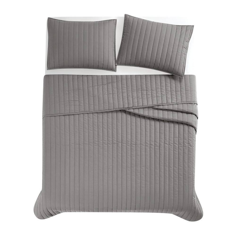 Brooklyn Loom Oversized Cotton Percale 3 Piece Quilt Set