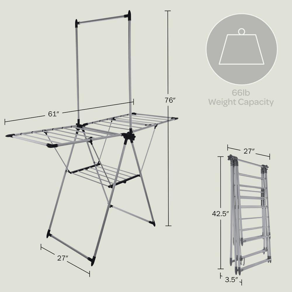 Home-Complete Clothes Drying Rack with 24 Rails