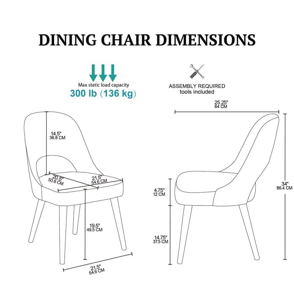 Ink+Ivy Set of 2 Nola Dining Side Chairs Navy: Upholstered, Wood Legs, Modern Style, Foam Cushion