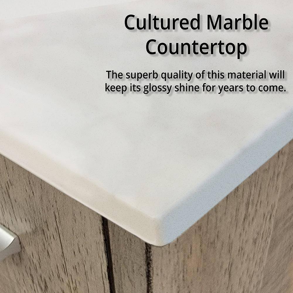 Lancy 60'' Double Bathroom Vanity with Cultured Marble Top