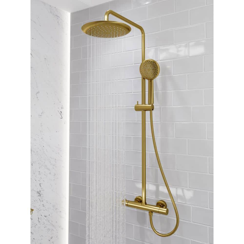 Heavy Rainfall Stainless Steel Shower Bar with Hand Sprayer