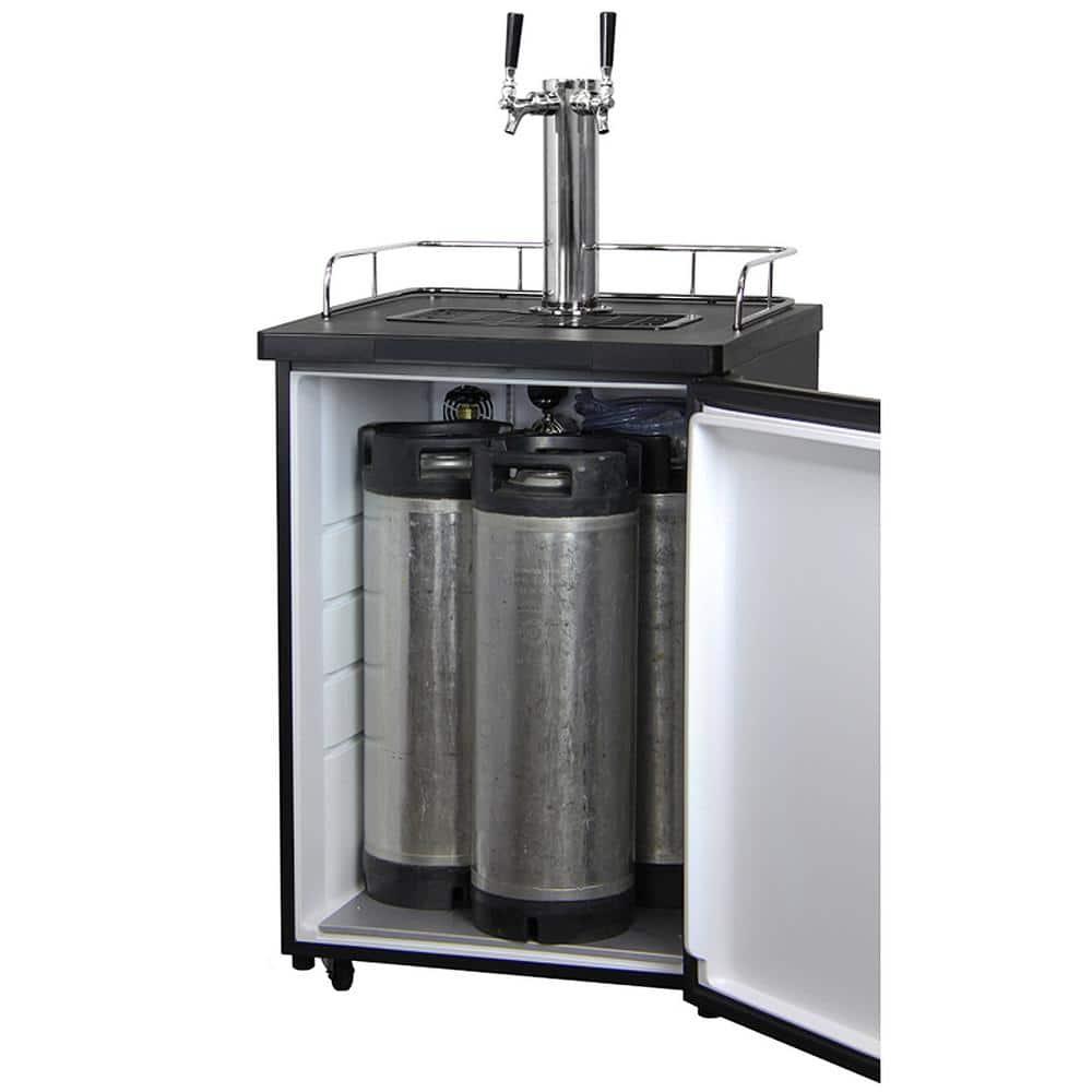 Kegco Kegco 5.6 Cubic Feet Dual Tap Freestanding Kegerator with Adjustable Temperature