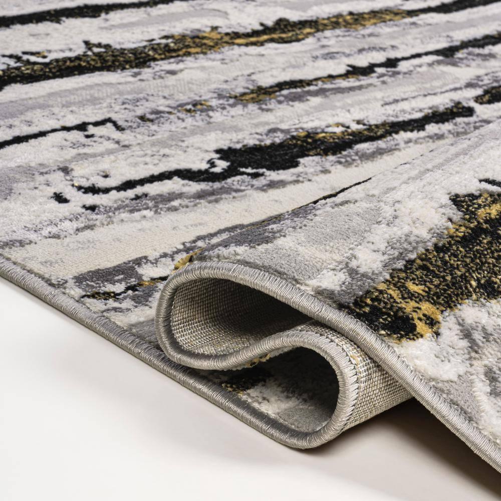 8'x10' Batten Modern Stripe Area Rug, Gray/Black - JONATHAN Y