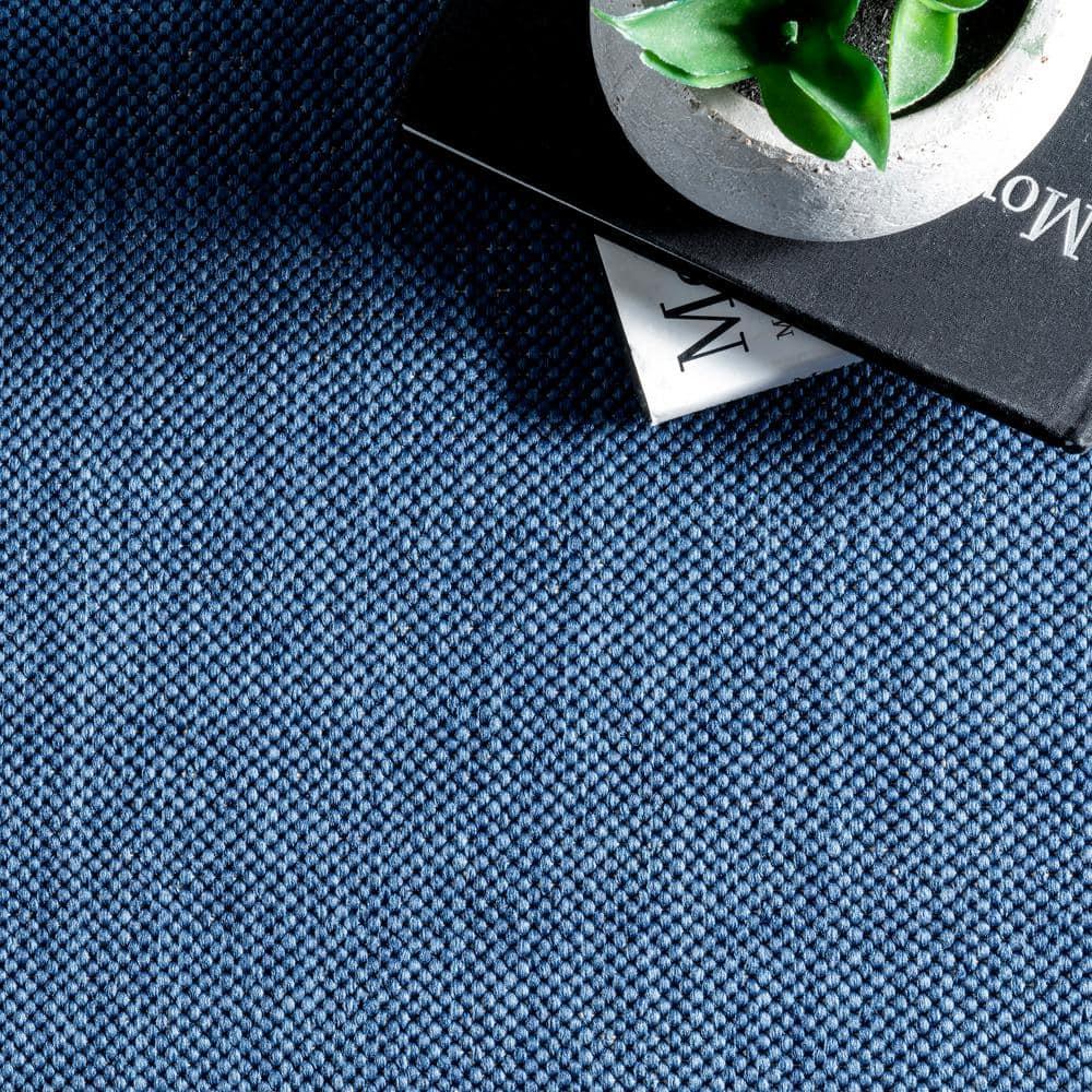 nuLOOM 4' x 6' Outdoor Area Rug, Stain Resistant, Weather Resistant, High Traffic, Patio, Balcony, Outside, Living Room, Dining Room, Asha Navy