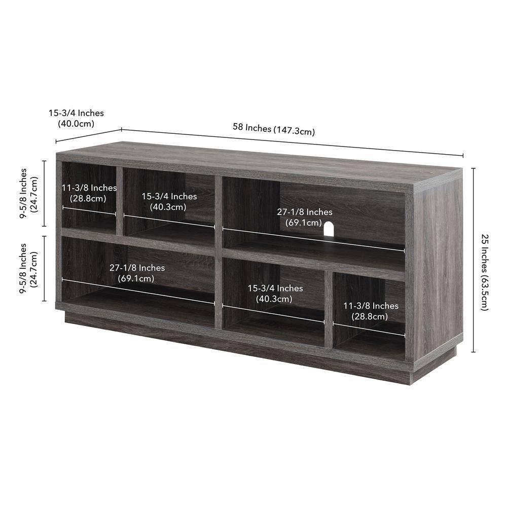 Evelyn&Zoe Bowman Rectangular TV Stand for TV's up to 65", Burnished Oak