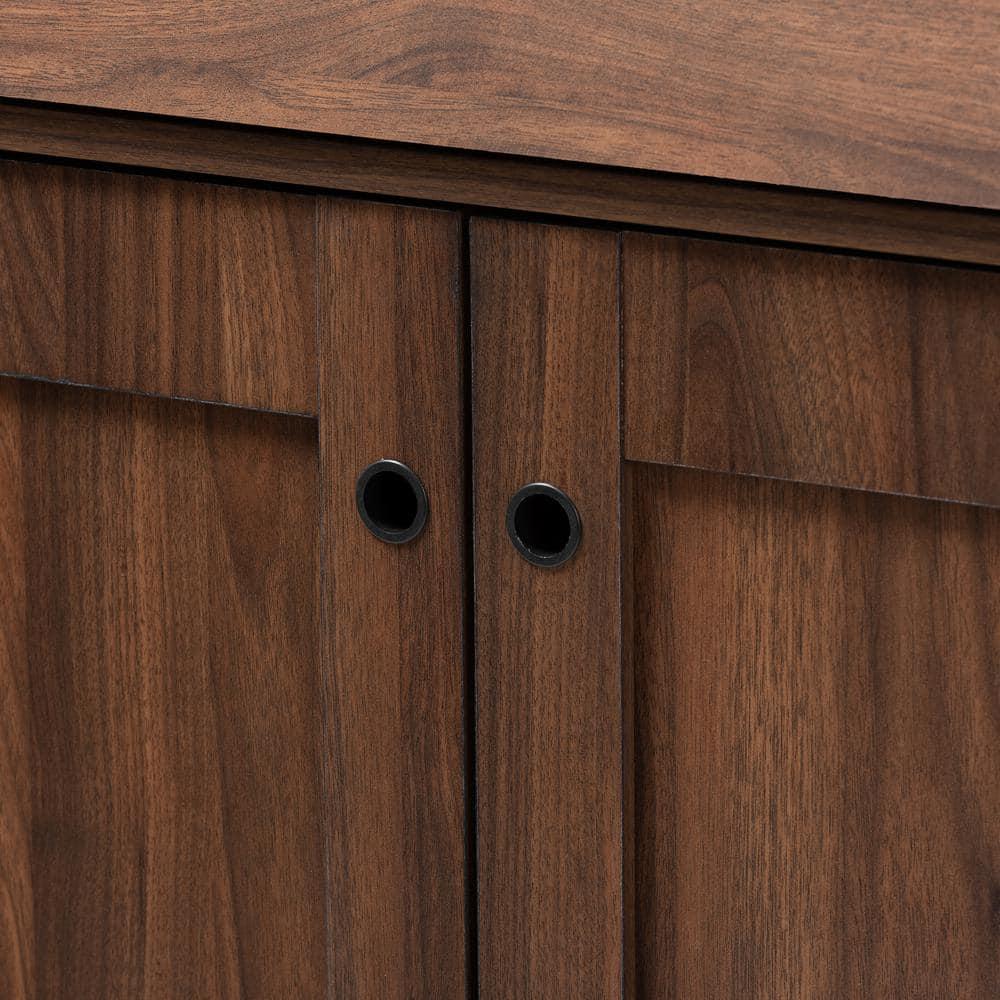 Cormier Walnut Finished 2 Door Wood Entryway Cabinet with Shoe Organizer - Baxton Studio