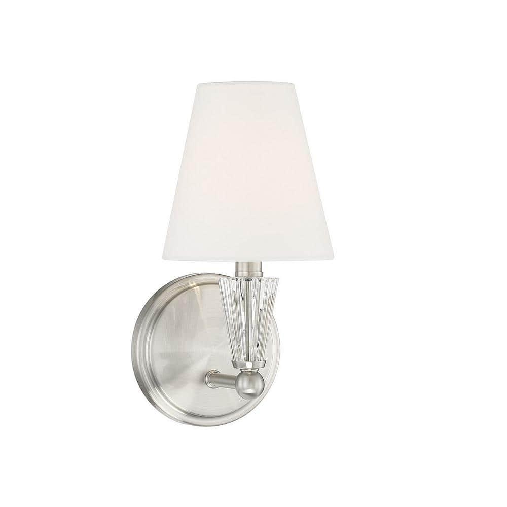 Trade Winds Bianca 1-Light Wall Sconce in Brushed Nickel