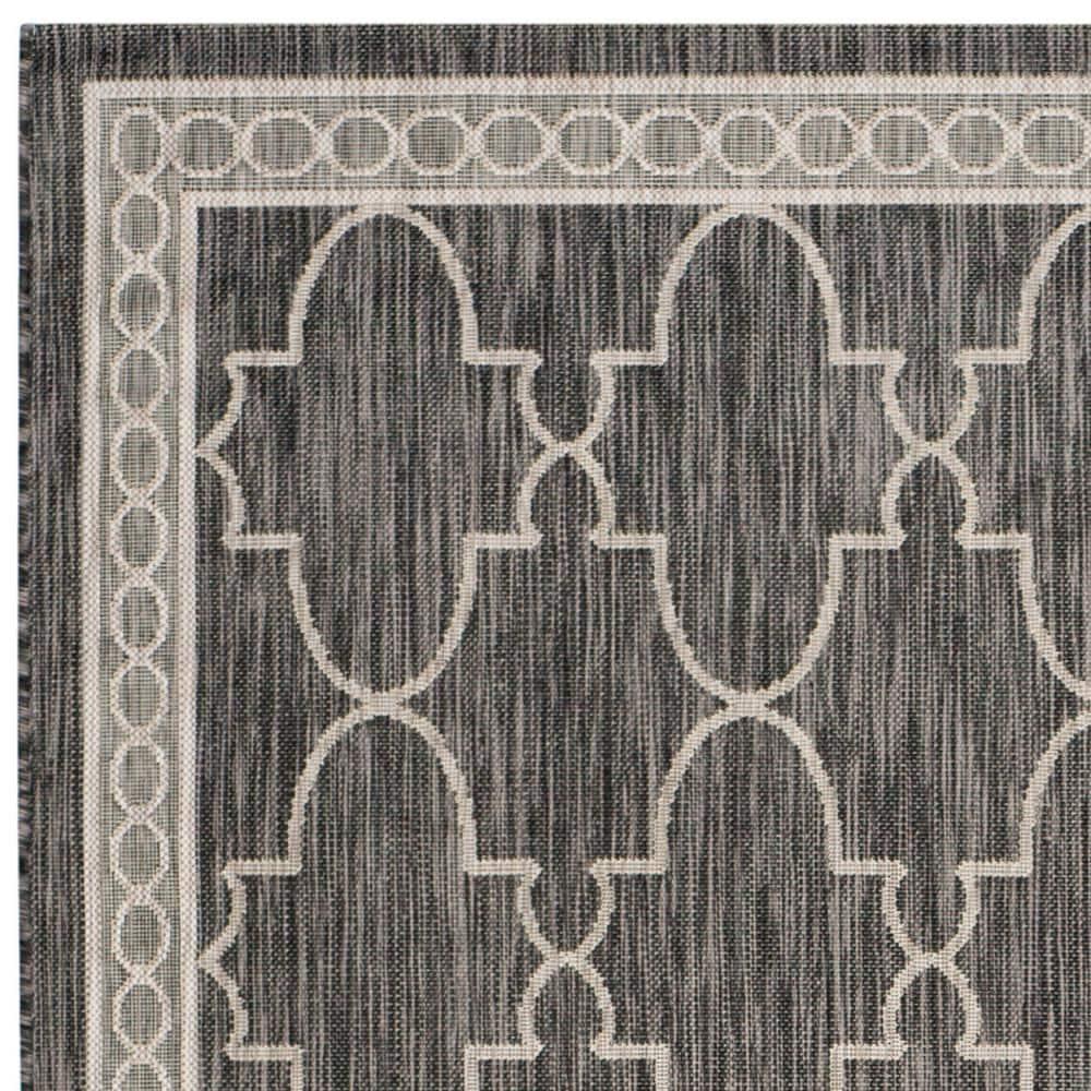 Courtyard CY8871 Power Loomed Indoor/Outdoor Area Rug - Black/Beige - 8'x11' - Safavieh.