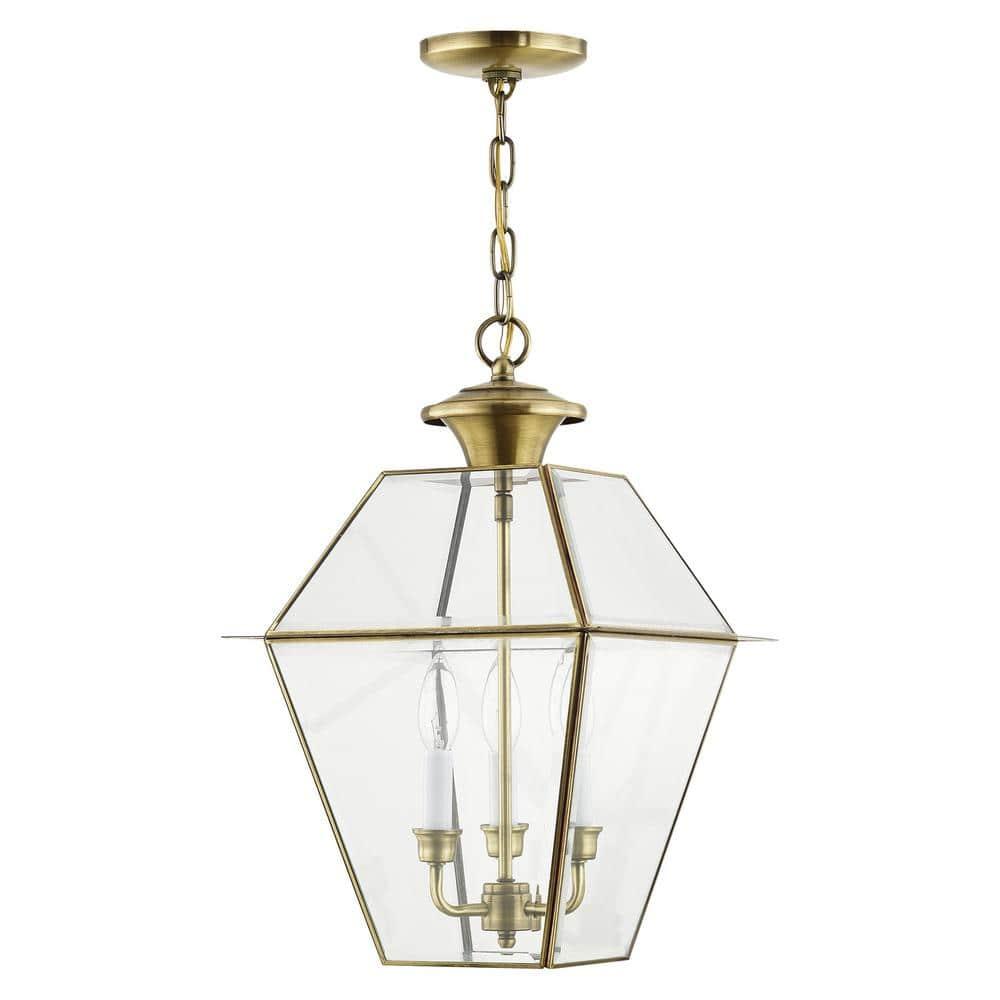 Livex Lighting Westover 3 - Light Pendant in  Antique Brass