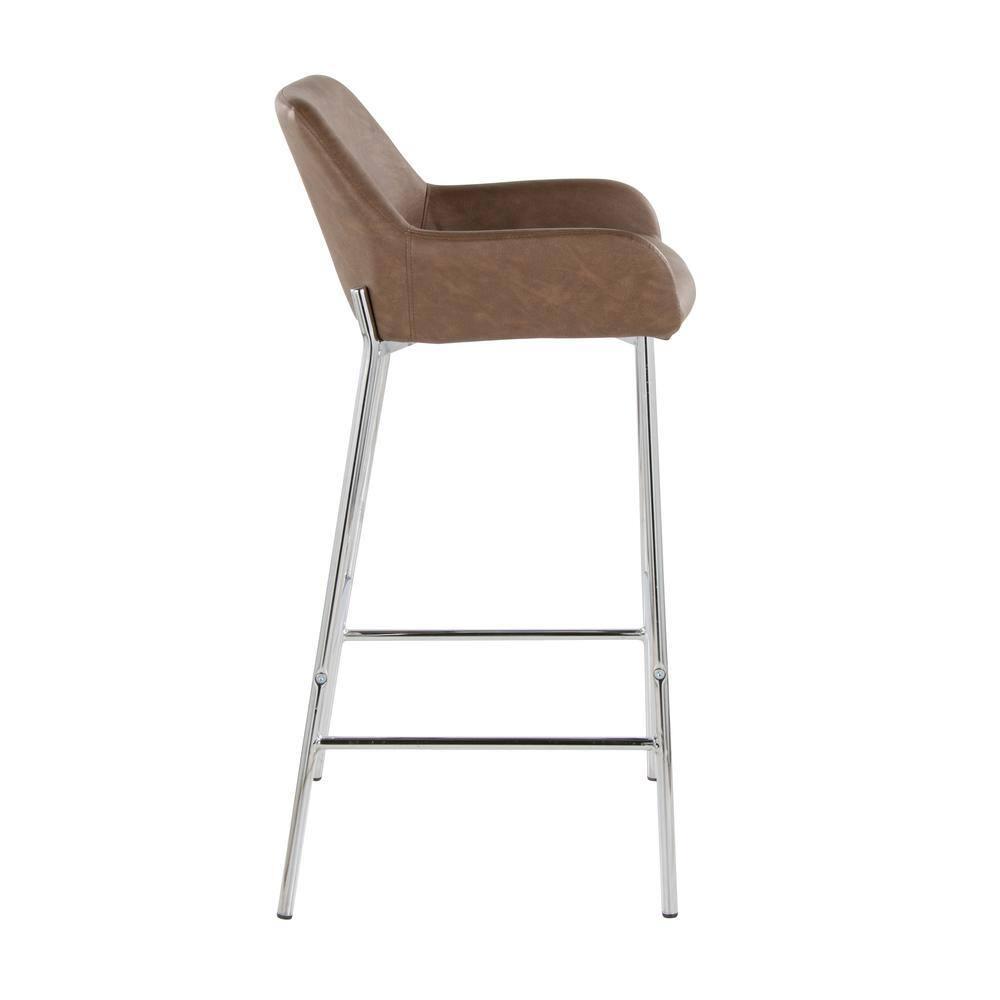 Upholstered Counter Stool with Metal Frame