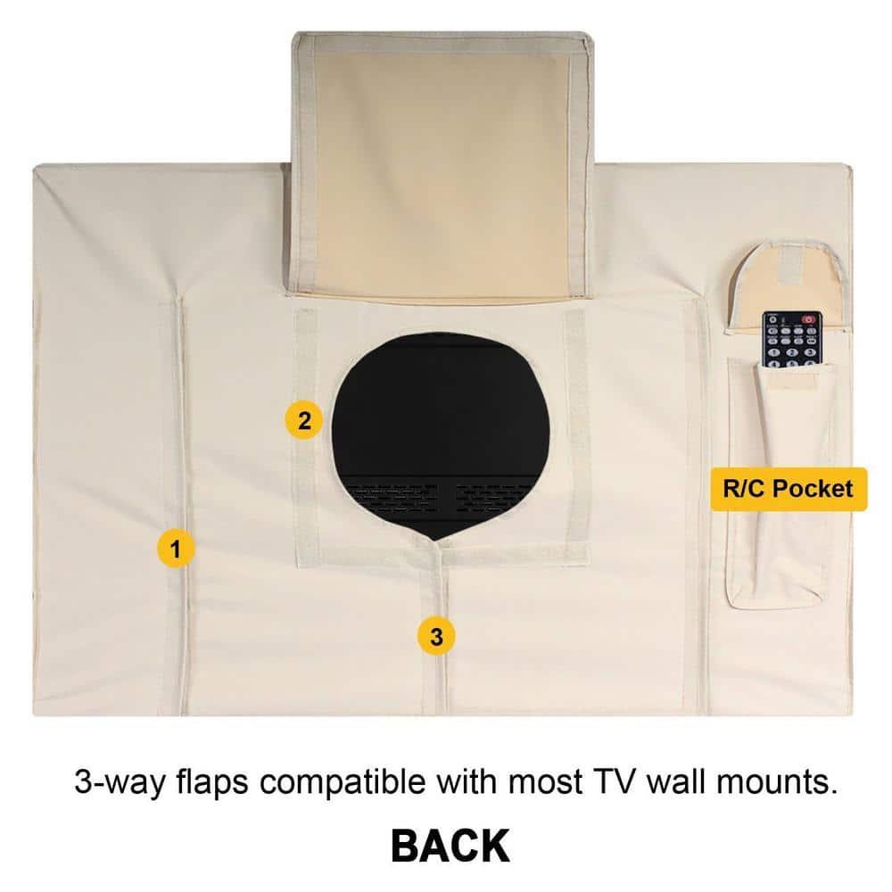 Khomo Gear Universal Weatherproof TV Cover – All-Season Protection for Flat Panel TVs, Water-Resistant, Breathable Material with Remote Pocket