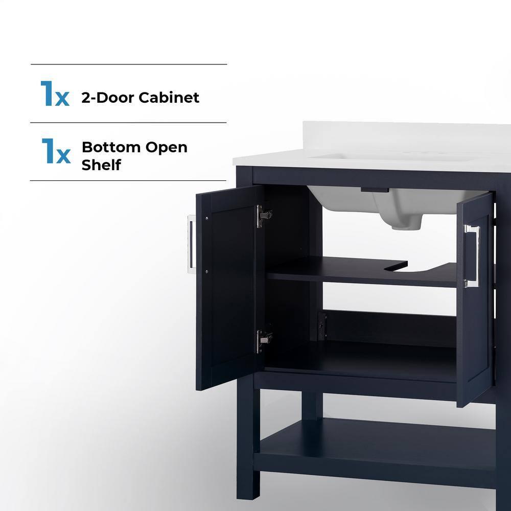 OVE Decors Vegas 30" Midnight Blue Single Bathroom Vanity Set