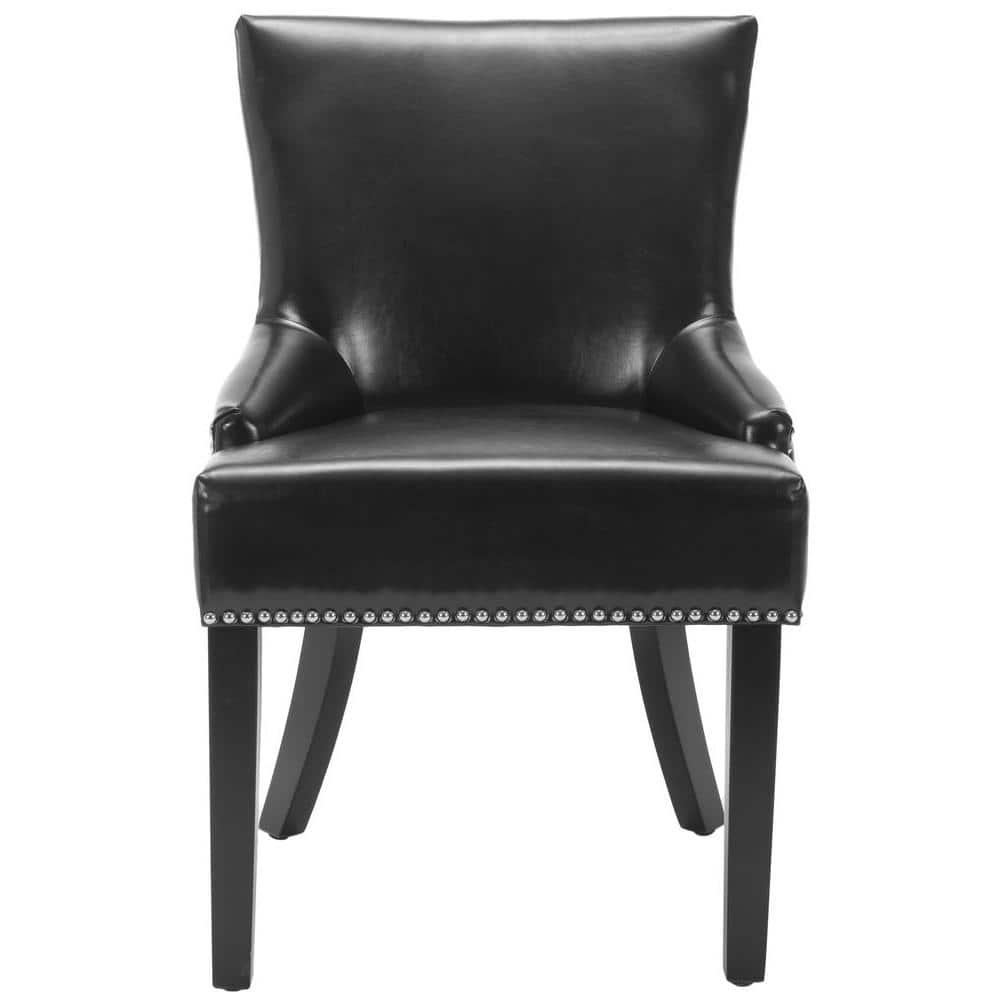 Lotus Kd 19" H Dining Chair With Nail Head Trim (Set of 2) - MCR4700 - Black - Safavieh Couture