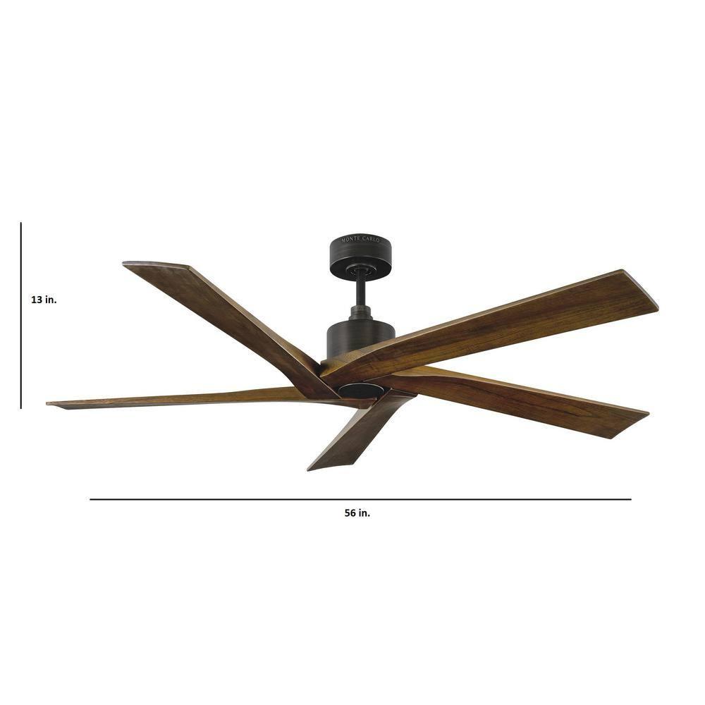 Monte Carlo 5Aspr56 Aspen 56" 5 Blade Indoor Ceiling Fan - Grey