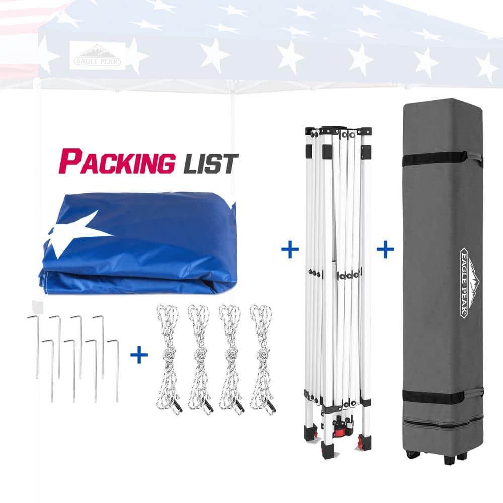 EAGLE PEAK Pop Up Canopies 10 Ft. W x 10 FT. D Metal Party Tent Canopy