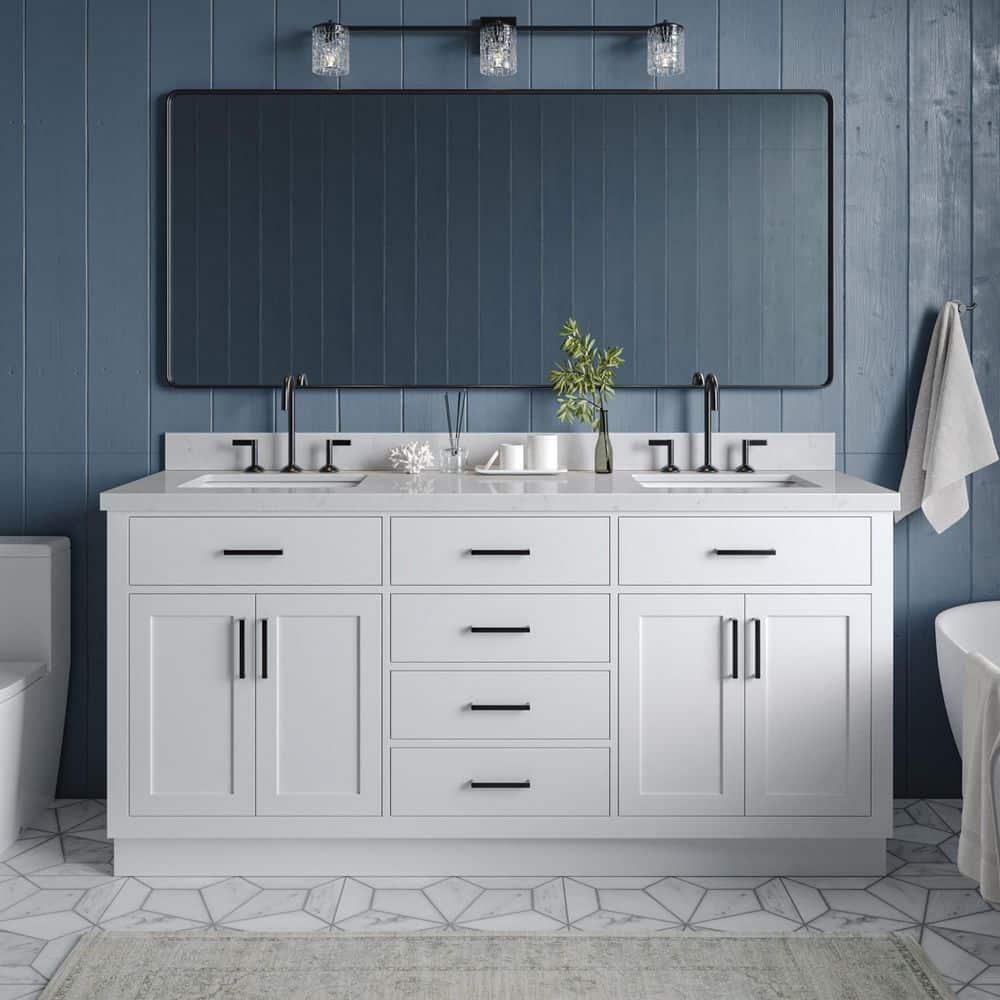 Ariel T072d-Bc Hepburn 72" Double Free Standing Vanity Cabinet Only - White