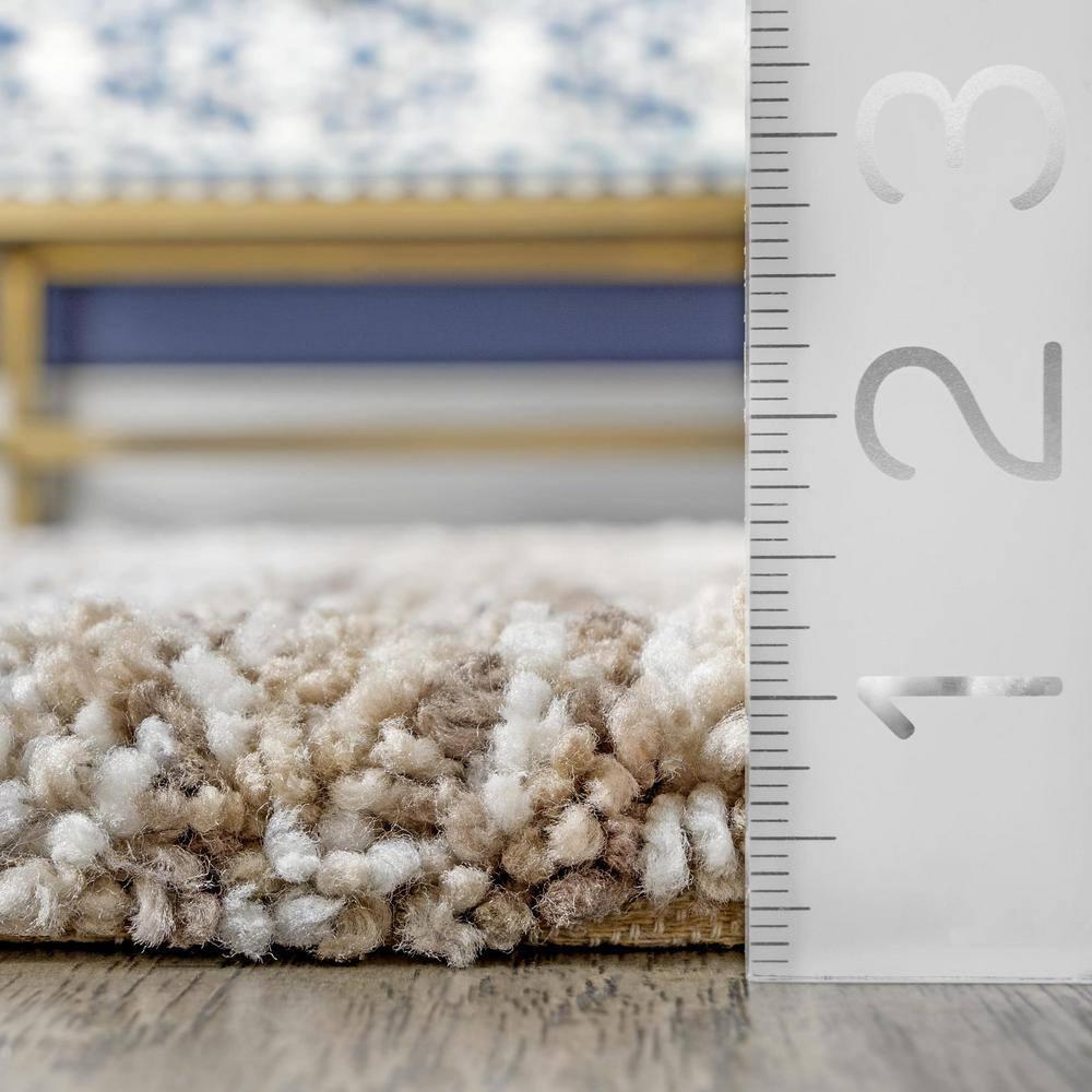 9'x12' Drey Ombre Shag Area Rug Beige/Brown - nuLOOM: Contemporary Tufted Medium Pile Indoor Rug