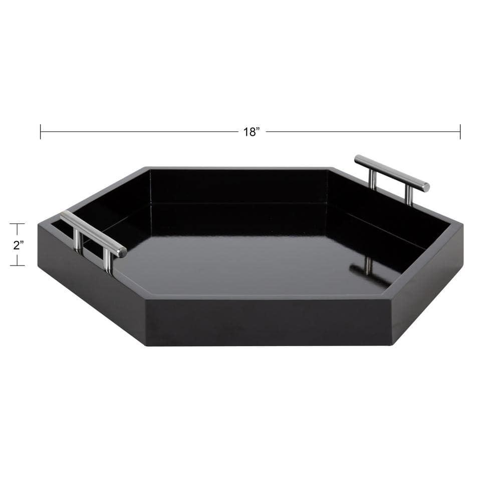 Kate and Laurel Lipton Tray, 18x18, Black and Silver