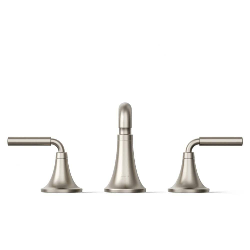 Tone Widespread Bathroom Sink Faucet, Three-Hole Bathroom Faucet with Clicker Drain, 1.2 GPM