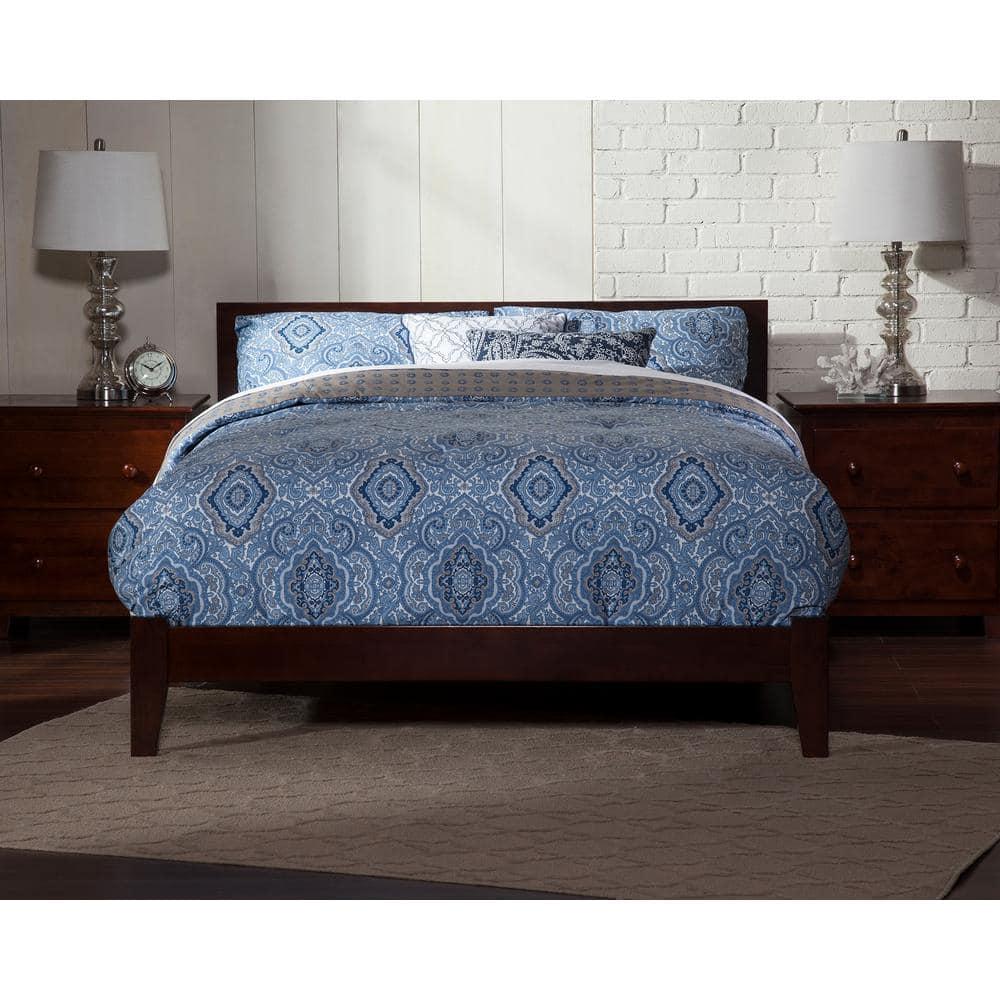 AFI Furnishings Orlando King Traditional Bed with Open Footboard and Turbo Charger in Walnut