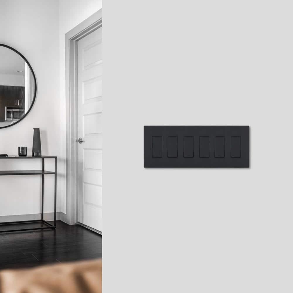 Legrand Radiant 6-Gang Decorator Rocker Screwless Wall Plate