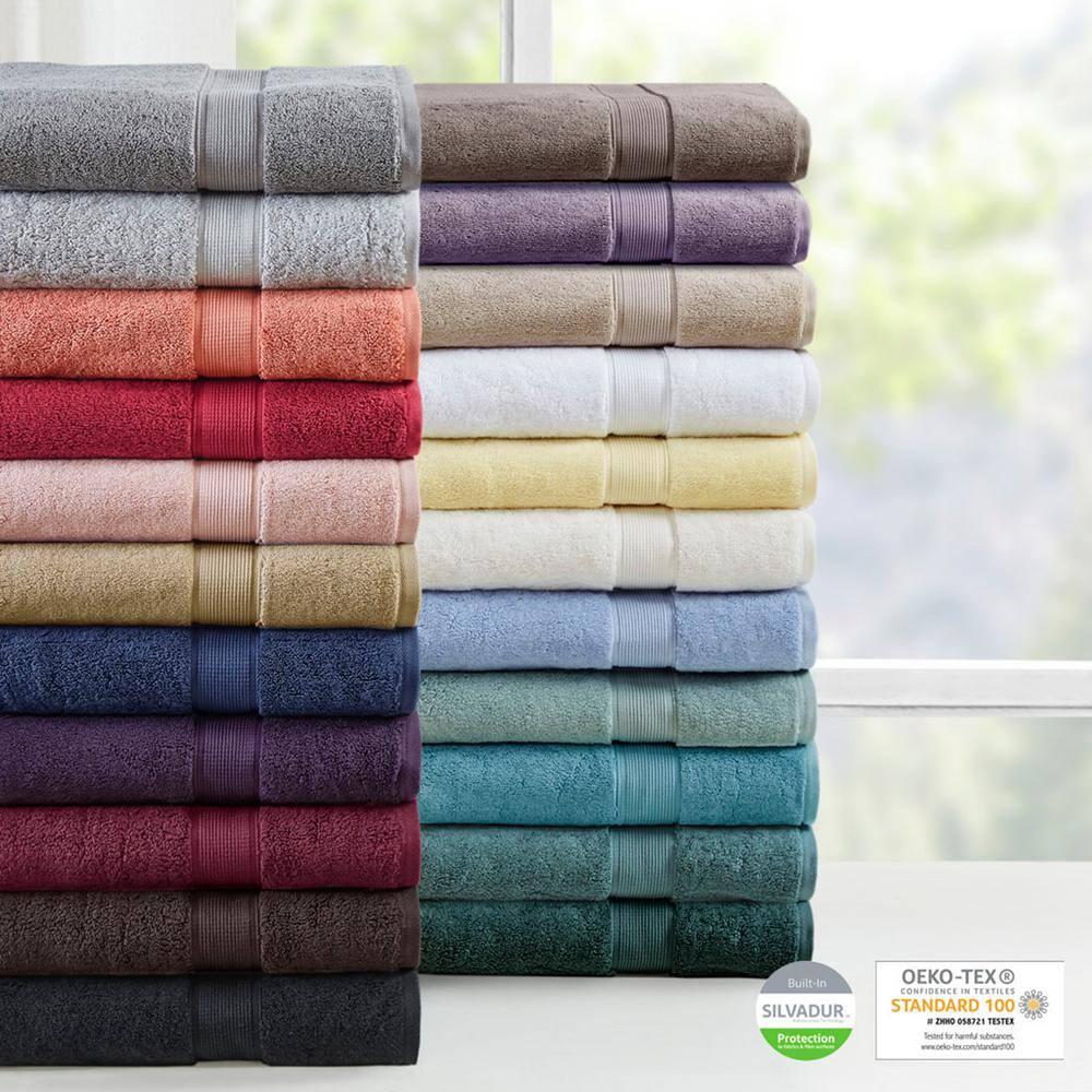 8pc Cotton Bath Towel Set Brown: Madison Park, Heavyweight Terry, OEKO-TEX Certified