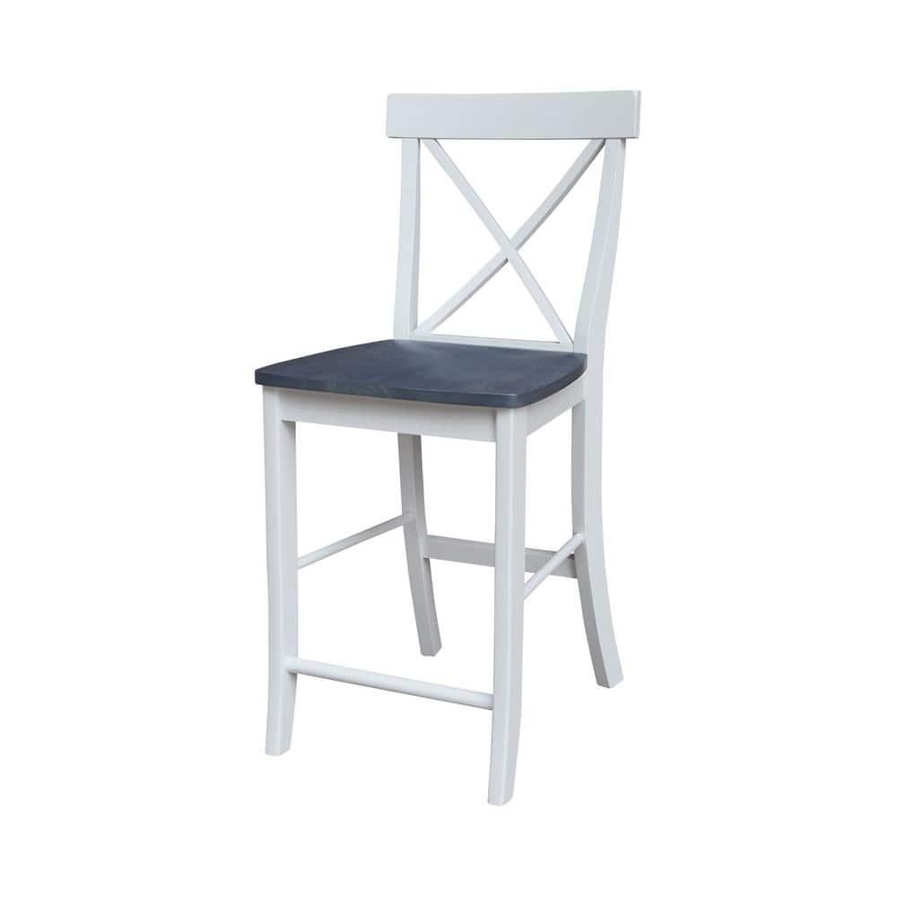 24&#34; X Back Counter Height Barstool Barstool White - International Concepts