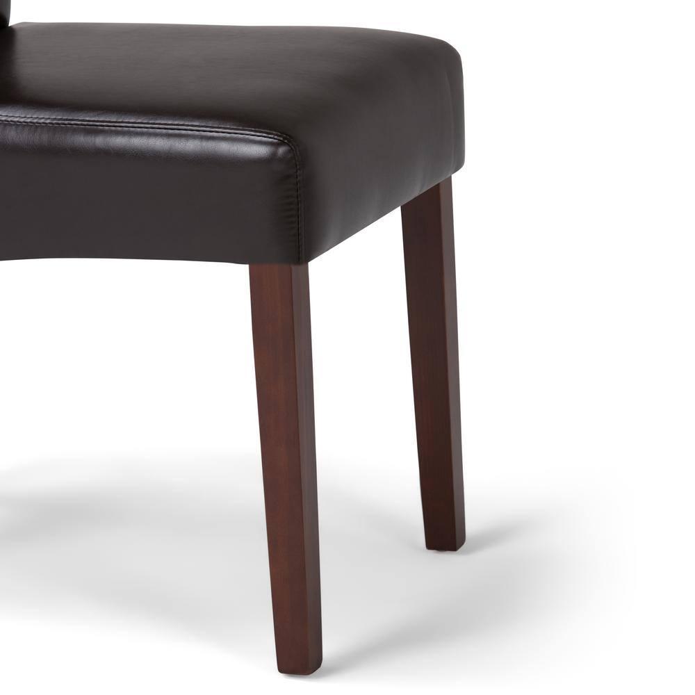 Simpli Home Avalon Upholstered Parson Dining Chair with Ergonomic Curved Backrest in Modern Style (Set of 2) (Set of 2)