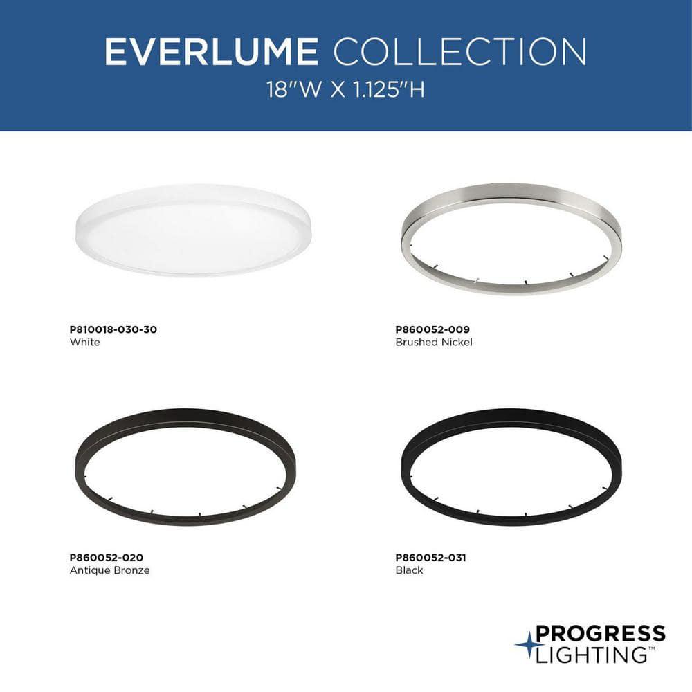Progress Lighting, Everlume Collection, 1-Light, Ceiling Light, Antique Bronze, Edgelit Round Trim Ring