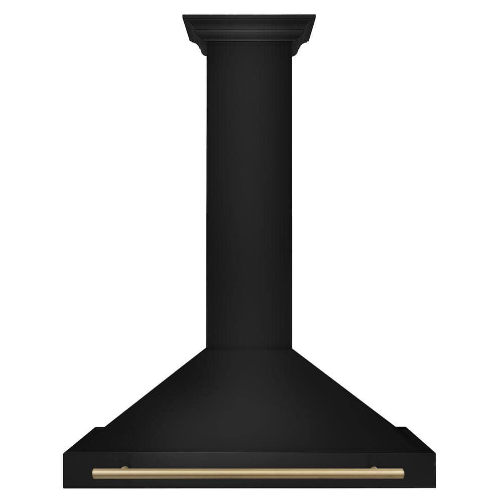 ZLINE ZLINE 36 in. Autograph Edition Black Stainless Steel Wall Mount Range Hood W/ Accent Handle BSKB4Z-36-CB