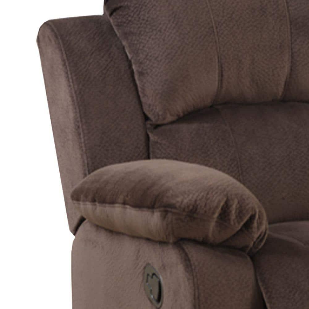 Rocker Recliner In Choco Brown Faux Suede Fabric