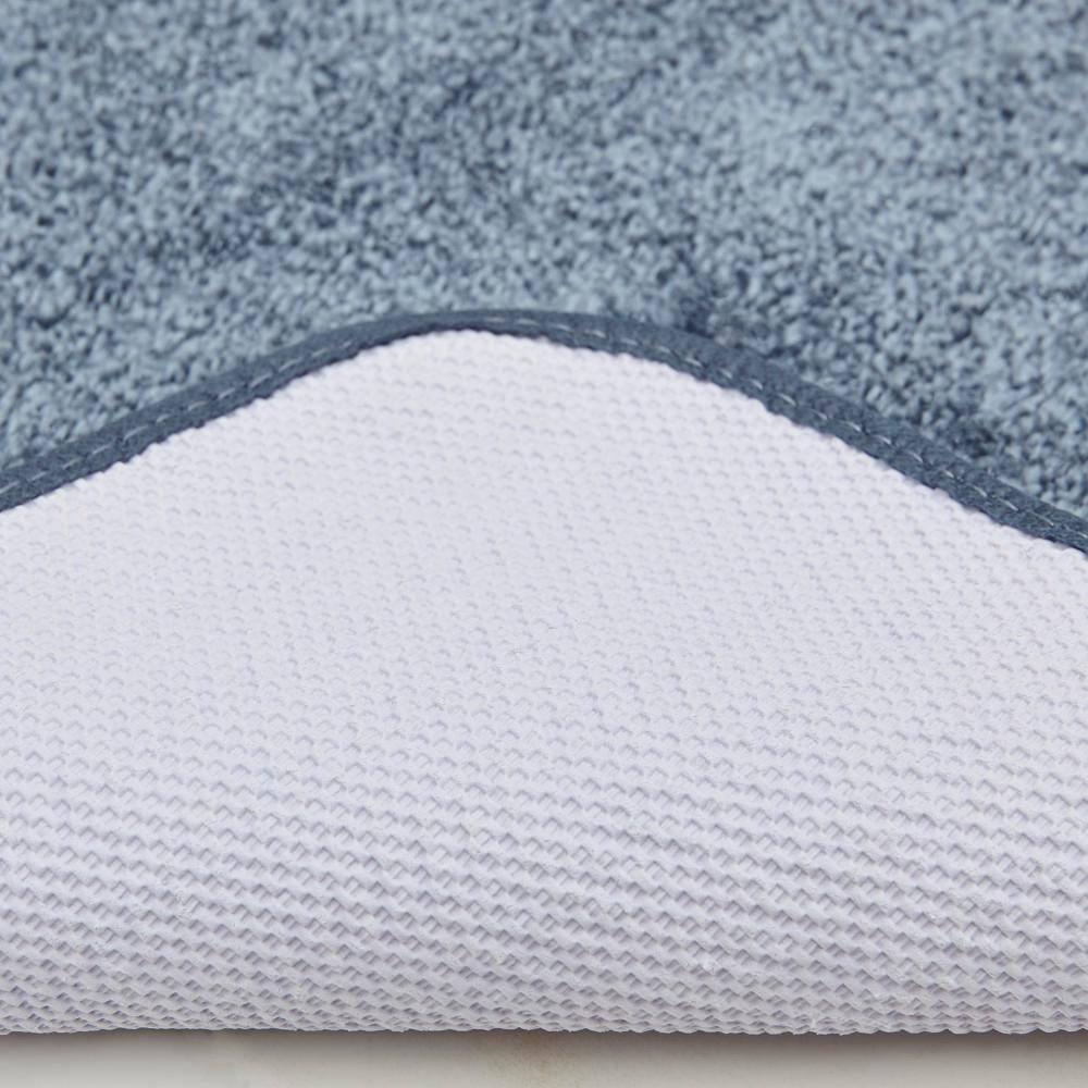 BrylaneHome The Elegance Bath Rug Collection - Bath Rug - 17" W 24" L, Slate Blue