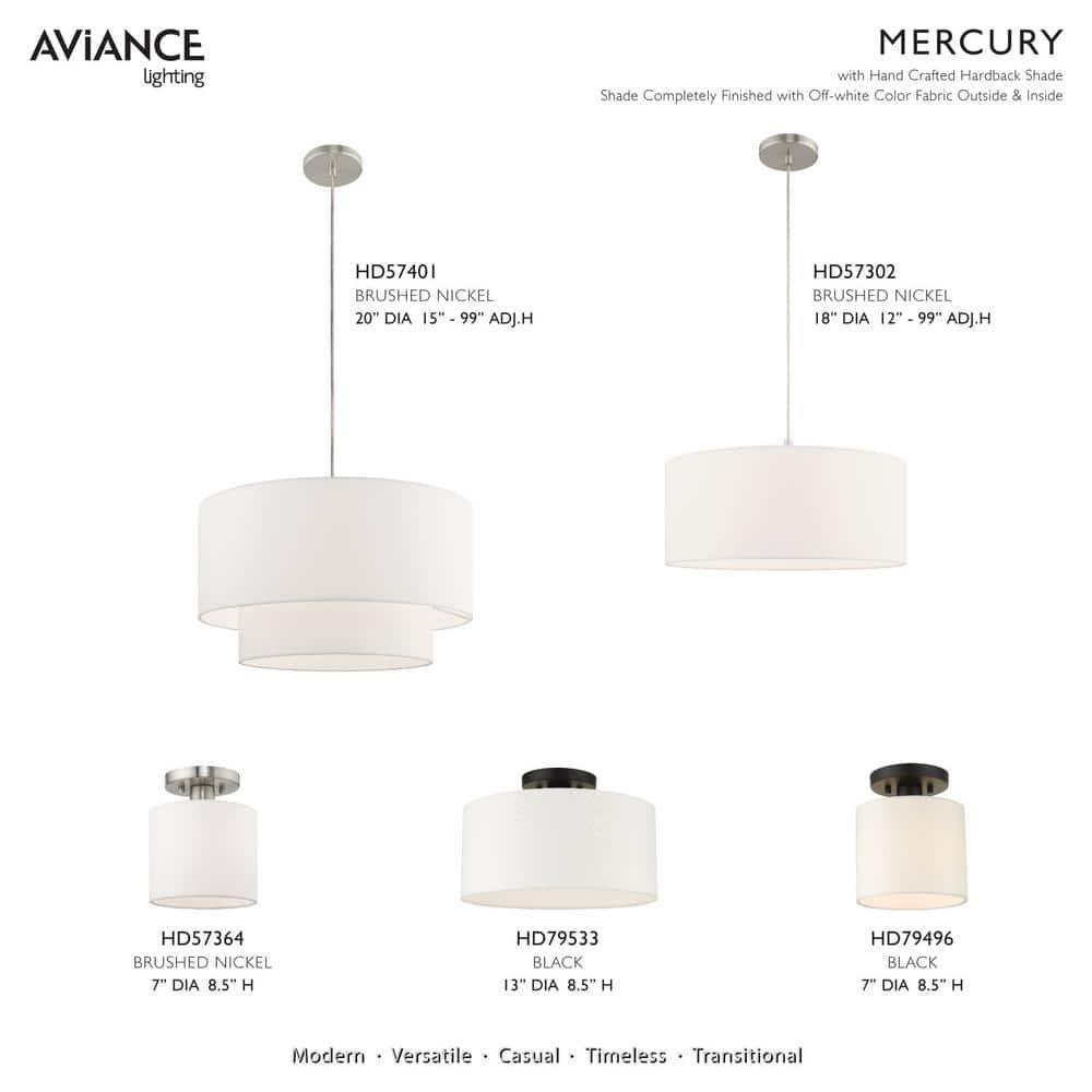Livex Lighting Meridian 1 - Light Semi-Flush Mount in  Black