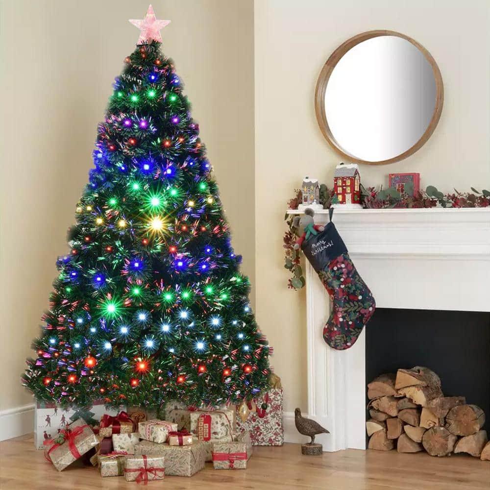 5 ft. White Pre-Lit LED Artificial Christmas Tree with Top Star