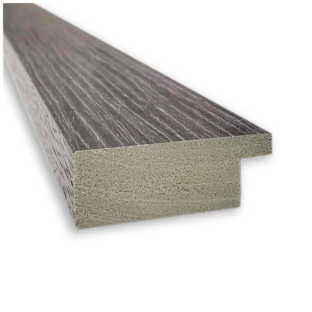 Amanti Art Beveled Bathroom Wall Mirror - Pinstripe Frame Pinstripe Plank Grey Narrow Outer Size: 43 x 33 in