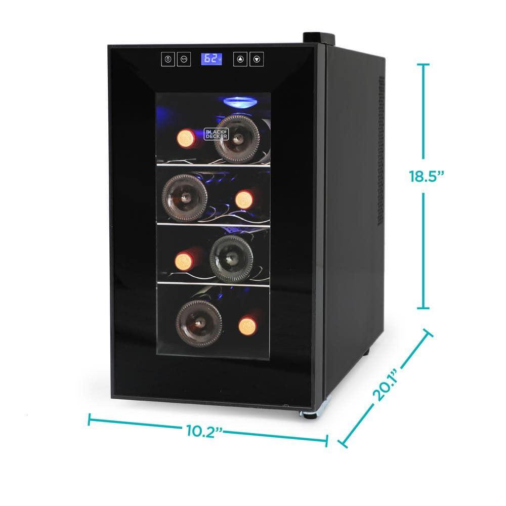 BLACK+DECKER 8-Bottle LED Display Single Zone Freestanding Wine Refrigerator