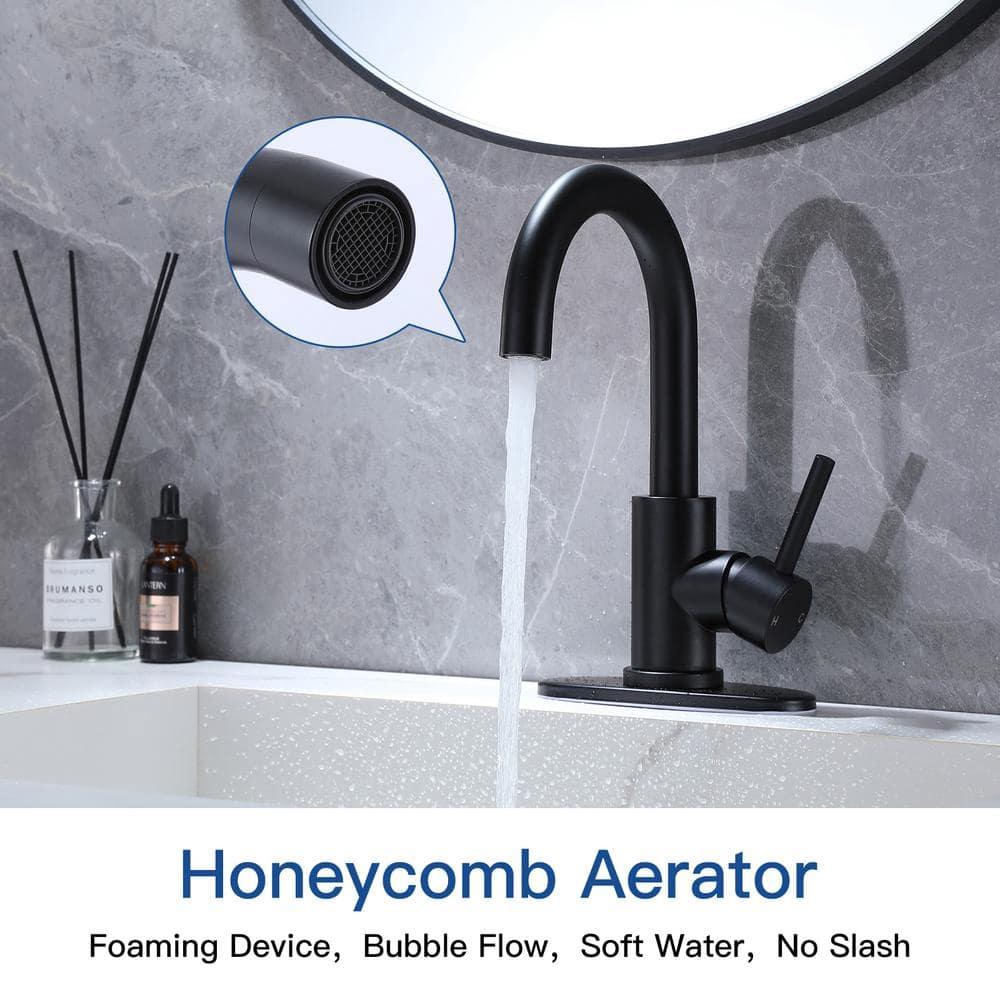 VIBRANTBATH Single-Hole Single-handle Bathroom Faucet 6025-Black