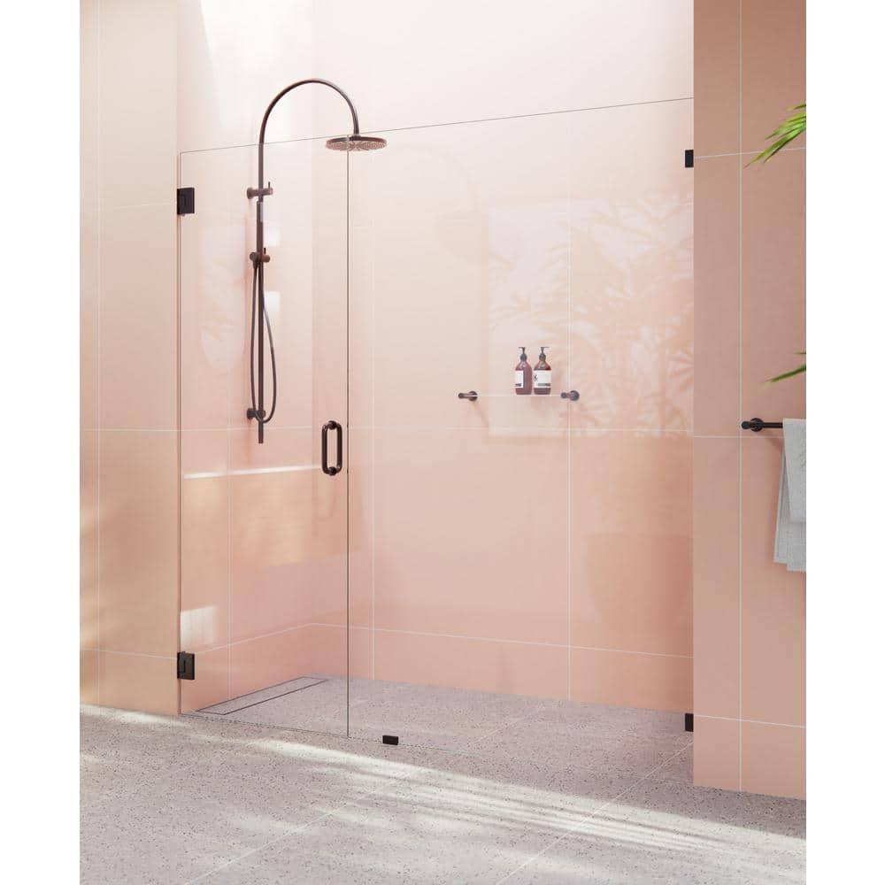 Glass Warehouse Illume 71 in. x 78 in. Fully Frameless Wall Hinge Shower Door GW-WH-71-ORB