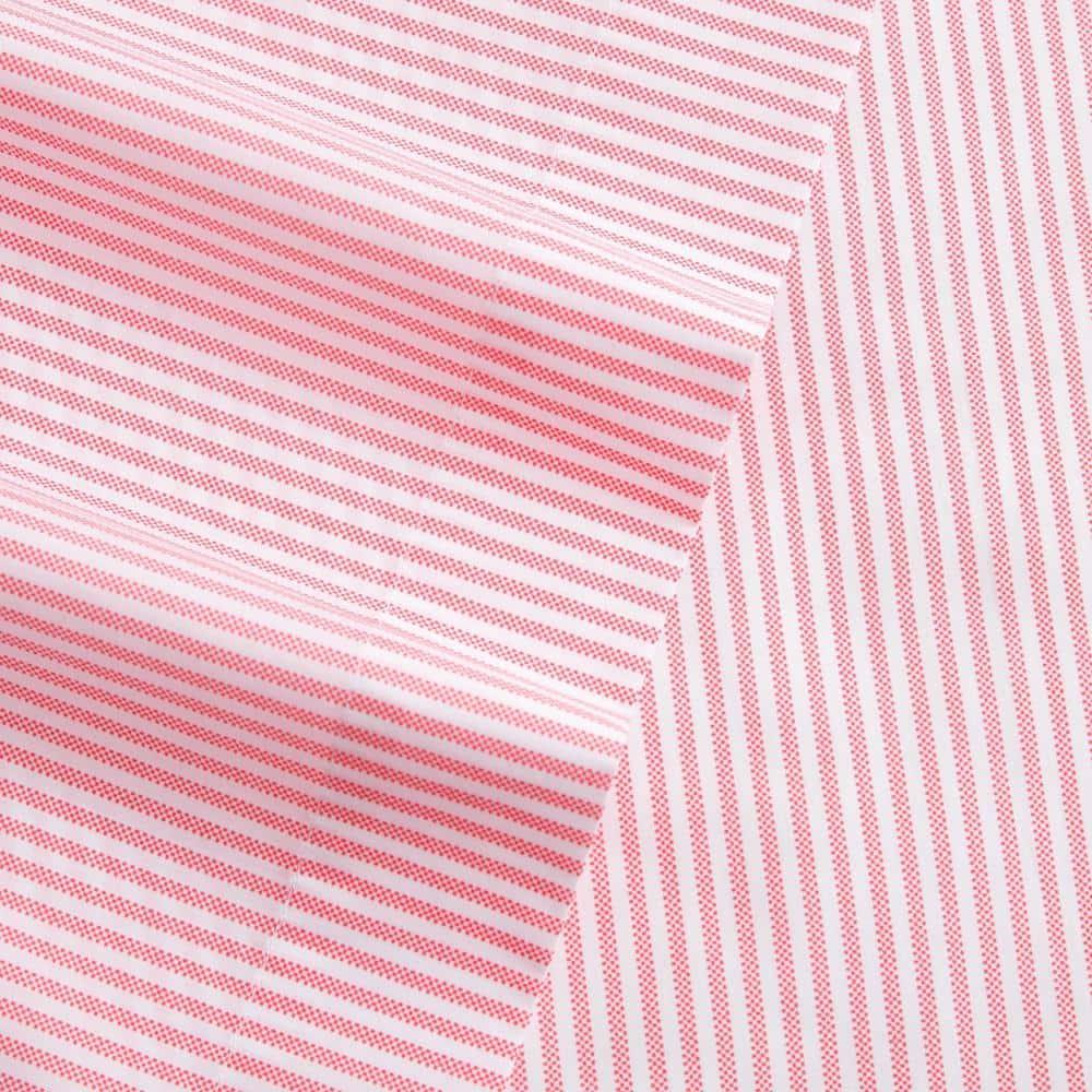 Poppy & Fritz Oxford Stripe 100% Cotton Percale- 3 Piece- Sheet Set  White- Twin Xl