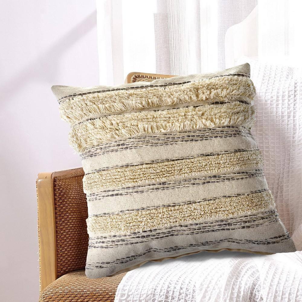 Evette Rios Ellisan Striped Cotton Throw Pillow