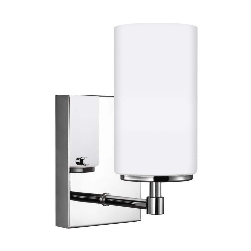 Sea Gull Lighting 4124601-05 Alturas Contemporary One Light Wall/Bath Sconce Vanity Style Fixture, Chrome Finish