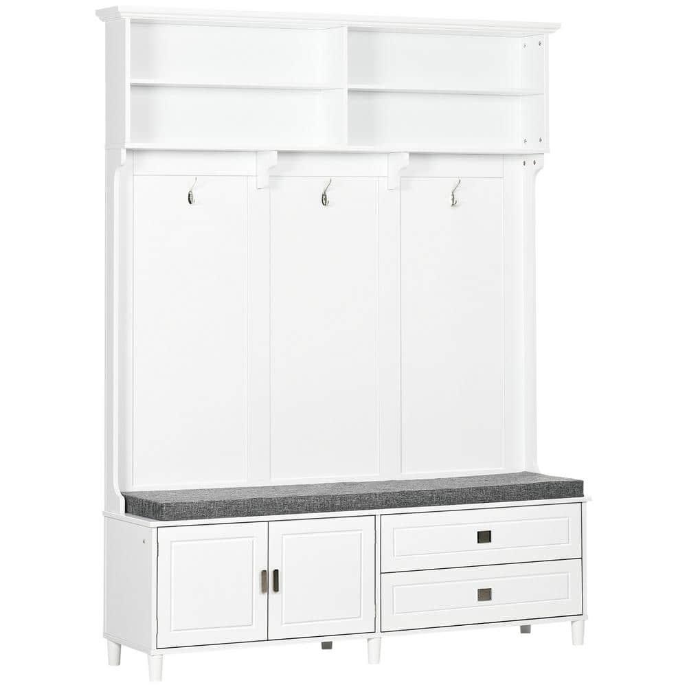 HomCom Hall Tree 78.25'' Wide with Bench and Shoe Storage