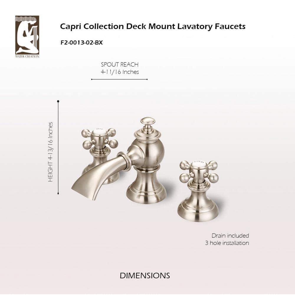 Water Creation F2-0013-02-BX Modern Classic Widespread Lavatory F2-0013 Faucets - Gray & Brushed Nickel