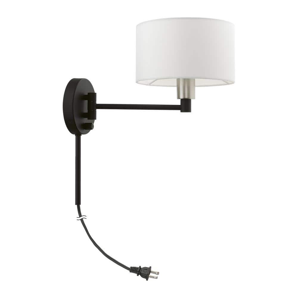 Livex Lighting 1 - Light Wall Light in  Black/Brushed Nickel