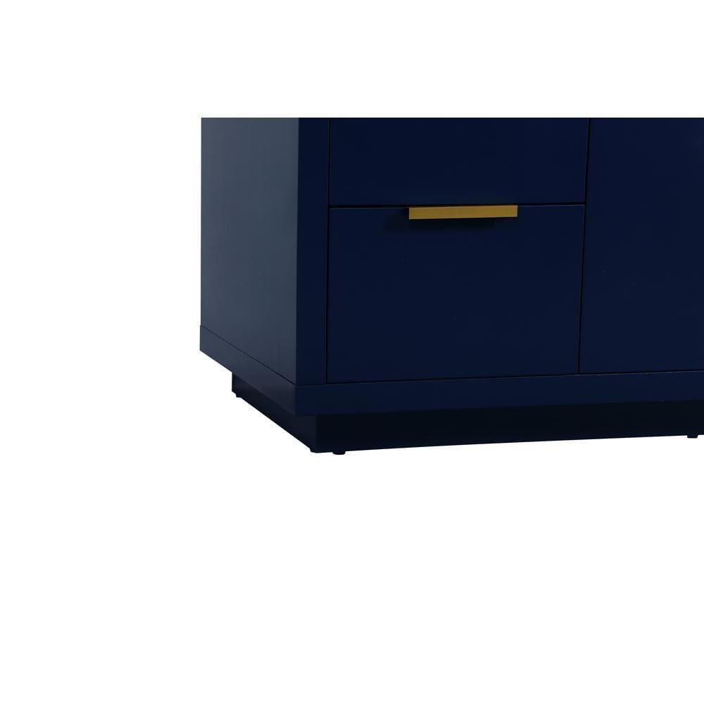Elegant Decor Blake 60" Aluminum Alloy MDF Single Bathroom Vanity in Blue