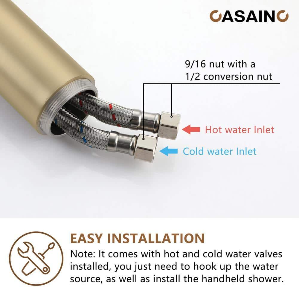 Single Handle Freestanding Bathtub Faucet with Diverter and Handshower