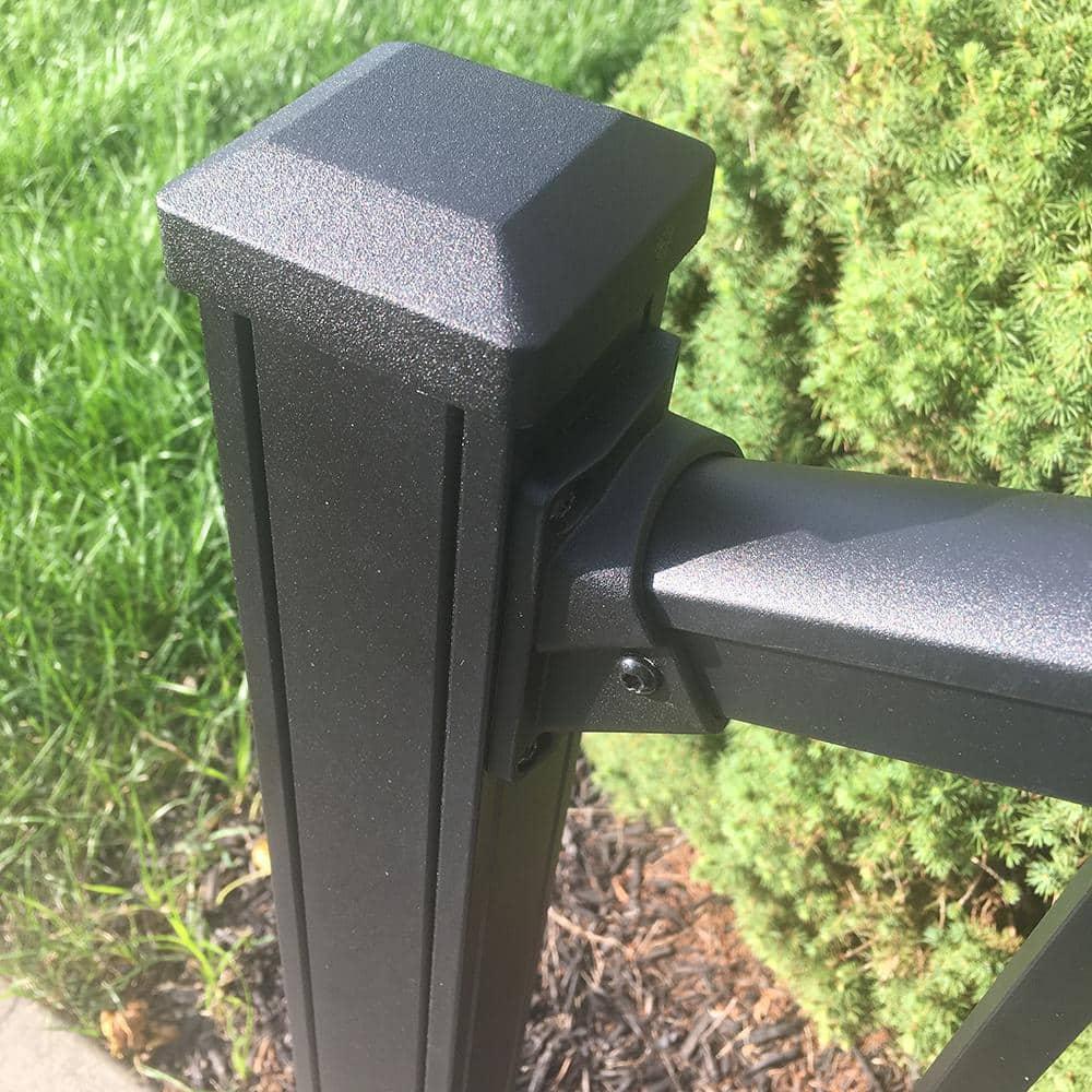 Weatherables 2-1/2-in x 2-1/2-in x 3-1/4-ft Textured Black Aluminum Deck Post