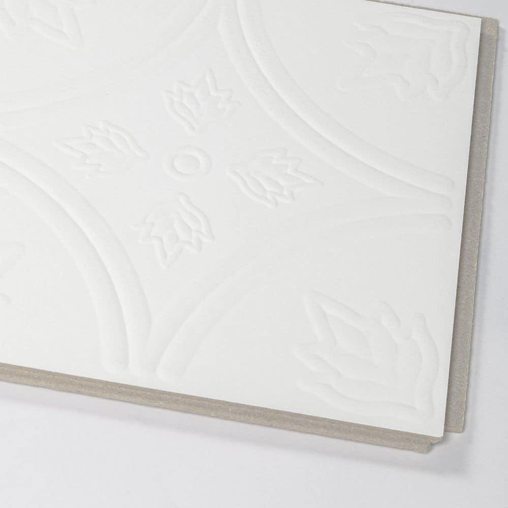Armstrong 1x1 Circles Acoustic Ceiling Tiles for Surface Mounting, Glue Up, 40-tiles per pack, White