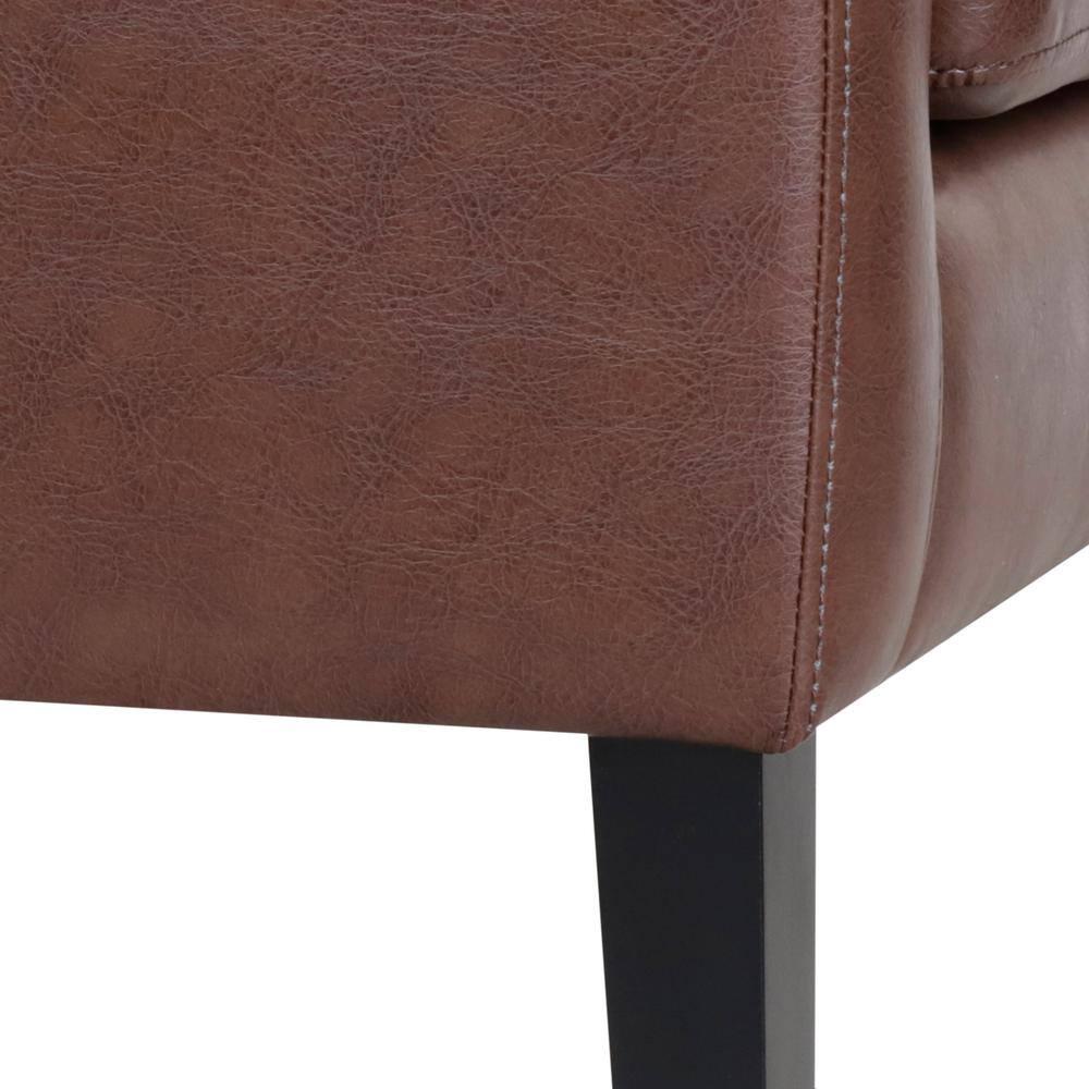 Noble House Annisa Faux Leather Club Chair, Dark Brown and Espresso